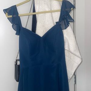 Azazie Navy Blue Bridesmaids Wedding Dress size A8